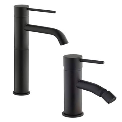 Set miscelatori paini cox lavabo e bidet nero opaco