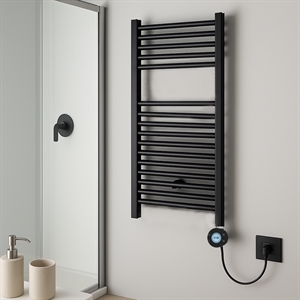 Termoarredo bagno elettra digitale h 770 l 500 interasse 450 mm nero opaco