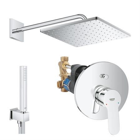 Set doccia grohe bauedge con soffione quadro 310 mono cromato