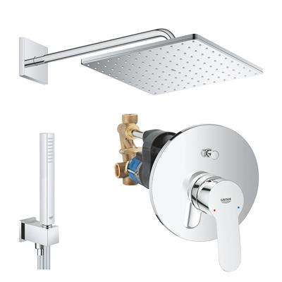 Set doccia grohe bauedge con soffione quadro 310 mono cromato