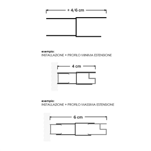 Profilo di estensione per porte doccia nicchia +4/6 cm cromato lucido