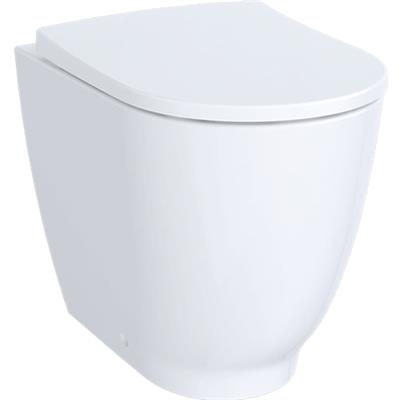Coppia sanitari vaso bidet e coprivaso rallentato geberit acanto a terra rimfree