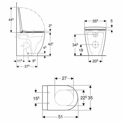 Coppia sanitari vaso bidet e coprivaso rallentato geberit acanto a terra rimfree