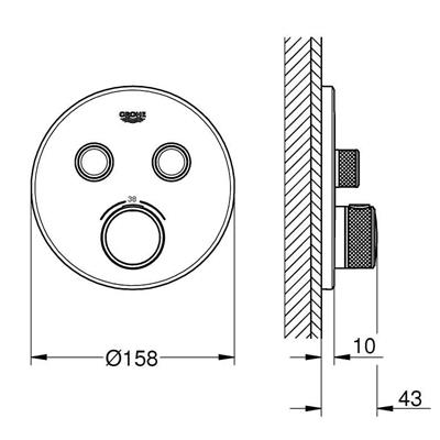 Miscelatore grohe grohtherm smartcontrol tondo termostatico a 2 vie
