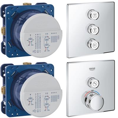 Set miscelatori doccia grohe grohtherm smartcontrol termostatici a 4 vie cromato