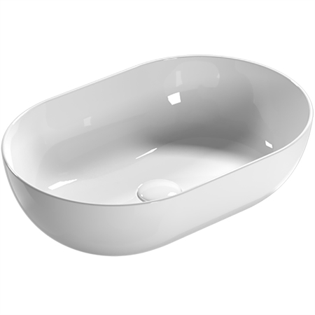 Lavabo da appoggio globo t-edge b6o54bi 54,37x16 cm in ceramica bianco lucido
