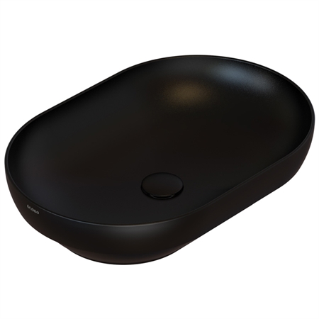 Lavabo ad incasso globo t-edge b6o61pn 60x41 cm in ceramica nero opaco con piletta inclusa