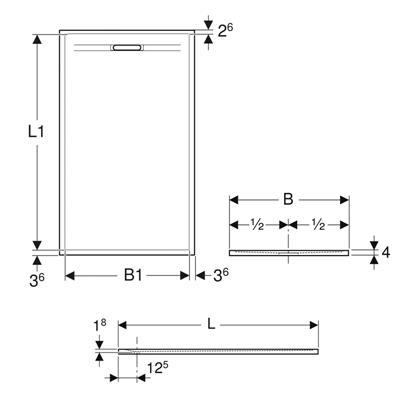 Piatto doccia geberit sestra rettangolare 70x140 grafite in resin stone