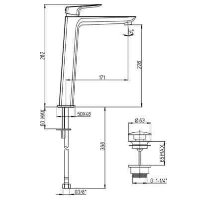 Miscelatore lavabo paini nove 09yo211llsr alto nero opaco