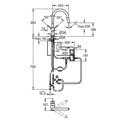 Miscelatore lavello grohe minta touch 31358002 elettronico cromato
