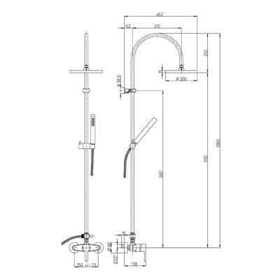 Colonna doccia paini arena quadra 92cr68911p1 con miscelatore cromata