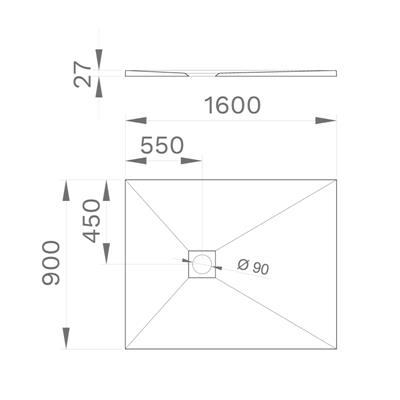 Piatto doccia stone rettangolare 90x160 bianco effetto pietra slim