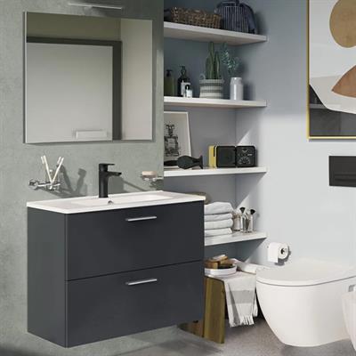 Mobile bagno sospeso vitra mia 80 cm antracite lucido