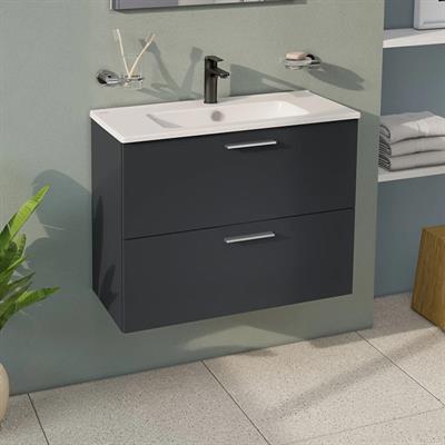 Mobile bagno sospeso vitra mia 80 cm antracite lucido