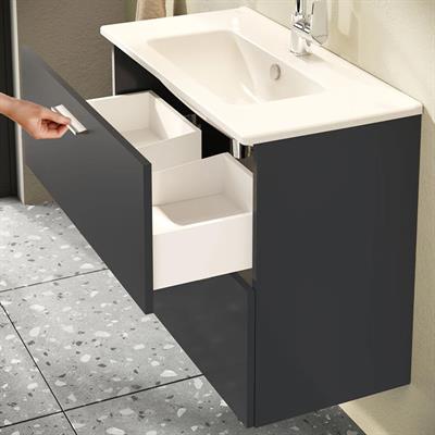Mobile bagno sospeso vitra mia 80 cm antracite lucido