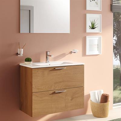 Mobile bagno sospeso vitra mia 80 cm golden oak effetto legno