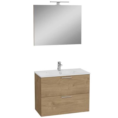 Mobile bagno sospeso vitra mia 80 cm golden oak effetto legno
