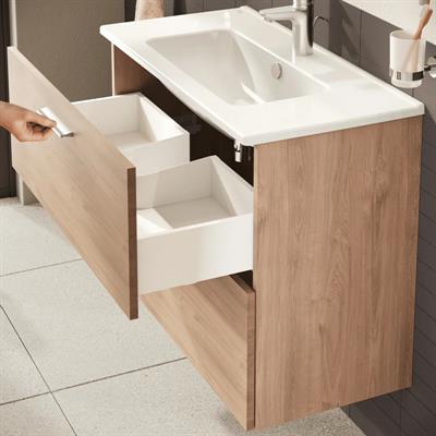 Mobile bagno sospeso vitra mia 80 cm golden oak effetto legno