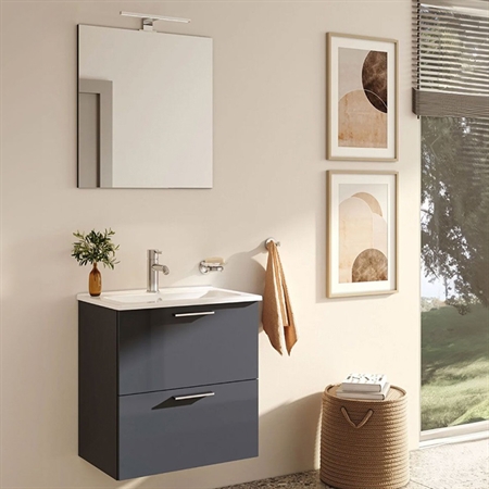 Mobile bagno sospeso vitra mia 60 cm antracite lucido