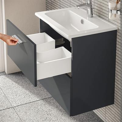 Mobile bagno sospeso vitra mia 60 cm antracite lucido