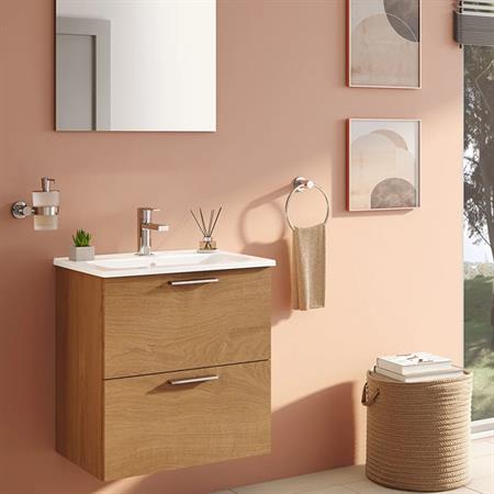 Mobile bagno sospeso vitra mia 60 cm golden oak effetto legno