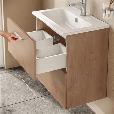 Mobile bagno sospeso vitra mia 60 cm golden oak effetto legno