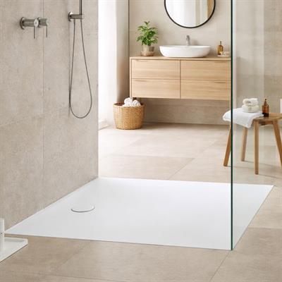 Piatto doccia geberit olona rettangolare 80x140 bianco opaco in marmoresina