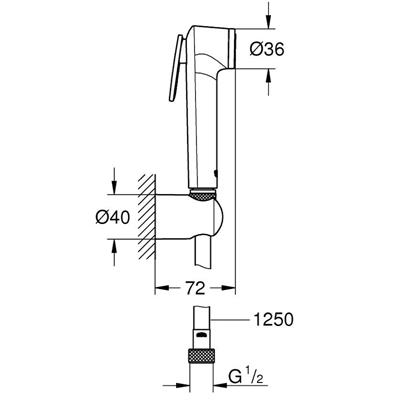 Set idroscopino completo grohe tempesta-f 30 grigio antracite spazzolato