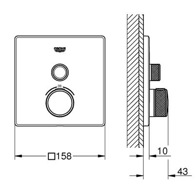 Miscelatore grohe grohtherm smartcontrol termostatico a 1 via