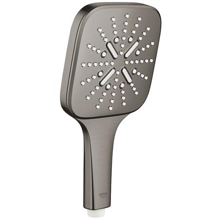 Manopola doccia grohe rainshower smartactive 130 cube a 3 getti grigio antracite spazzolato
