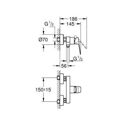 Miscelatore doccia esterno grohe dice 1018740000 cromato