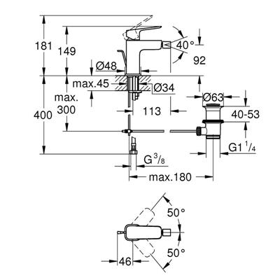 Miscelatore bidet grohe dice 1018770000 cromato
