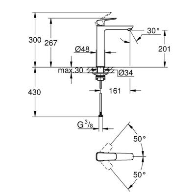 Miscelatore lavabo alto grohe dice 1018920000 taglia xl cromato