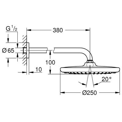 Set soffione doccia grohe tempesta 250 mono cromato