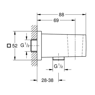Raccordo erogatore grohe euphoria cube 26370dl0 con supporto oro rosa spazzolato