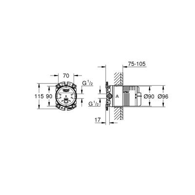 Miscelatore corpo incasso grohe 26484000 per soffioni doccia universale