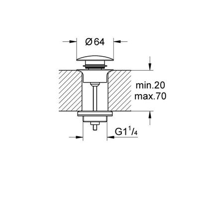 Piletta di scarico grohe clic clac 29510kf0 per lavabo nero ultra opaco