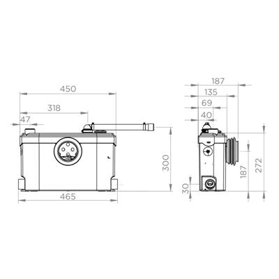 Trituratore per wc sanitrit sfa modello sanislim ssl
