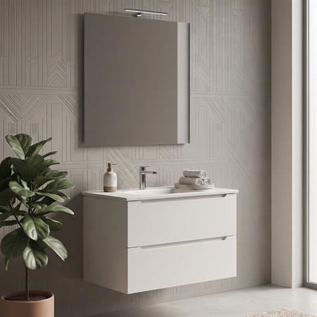 Mobile bagno sospeso dalia 80 cm bianco neve opaco