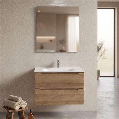 Mobile bagno sospeso dalia 80 cm rovere effetto legno