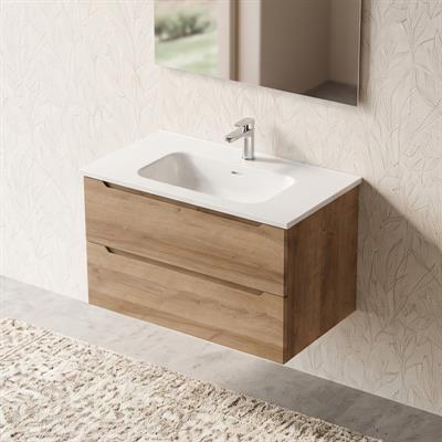 Mobile bagno sospeso dalia 80 cm rovere effetto legno