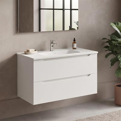 Mobile bagno sospeso dalia 100 cm bianco neve opaco