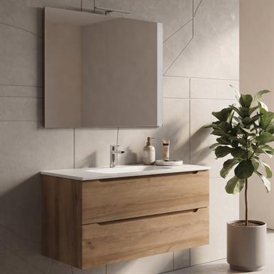 Mobile bagno sospeso dalia 100 cm rovere effetto legno