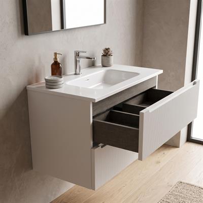 Mobile bagno sospeso selene 80 cm bianco neve opaco