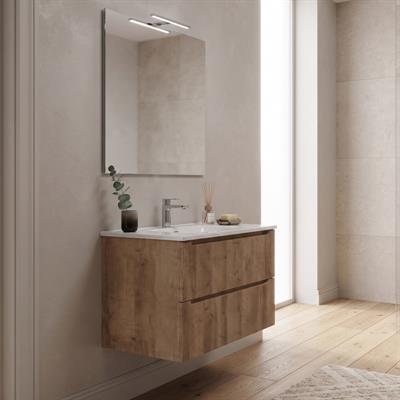 Mobile bagno sospeso selene 80 cm rovere effetto legno