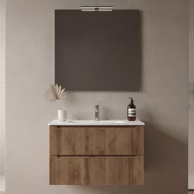 Mobile bagno sospeso selene 80 cm rovere effetto legno