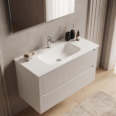 Mobile bagno sospeso selene 100 cm bianco neve opaco