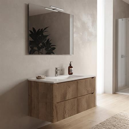 Mobile bagno sospeso selene 100 cm rovere effetto legno