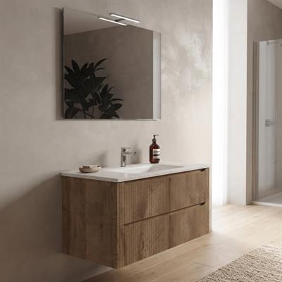 Mobile bagno sospeso selene 100 cm rovere effetto legno