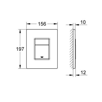 Placca di comando grohe skate cosmopolitan doppio pulsante grigio antracite spazzolato